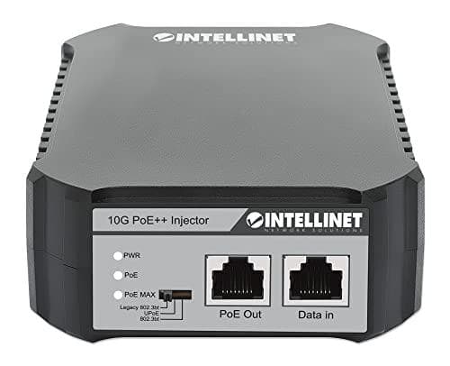 INTELLINET 10G PoE++ Injector One 95 Watt Port, IEEE 802.3bt kompatibel (4PPoE), plasthölje, valfritt väggfäste (561945)