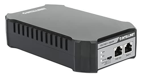 INTELLINET 10G PoE++ Injector One 95 Watt Port, IEEE 802.3bt kompatibel (4PPoE), plasthölje, valfritt väggfäste (561945)