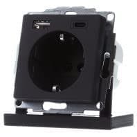 Gira-uttag + USB svart 2459005 (2459005)
