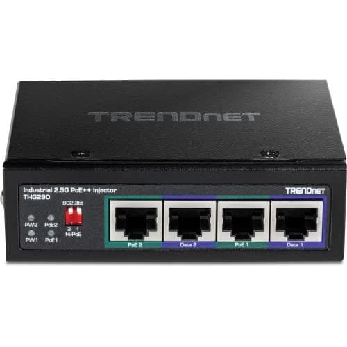 TRENDnet TI-IG290 - Power Injector (asennettavissa DIN-kiskoon) - 2,5 G, teollisuus - 95 wattia - Lähtöliittimet: 2
