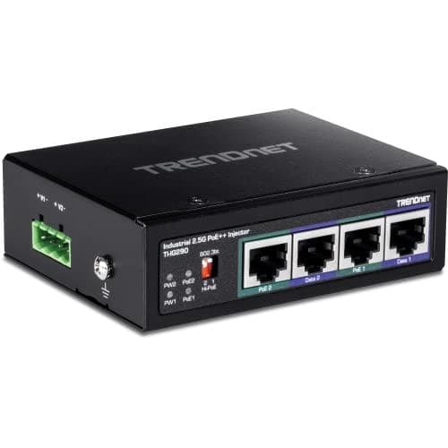 TRENDnet TI-IG290 - Power Injector (asennettavissa DIN-kiskoon) - 2,5 G, teollisuus - 95 wattia - Lähtöliittimet: 2