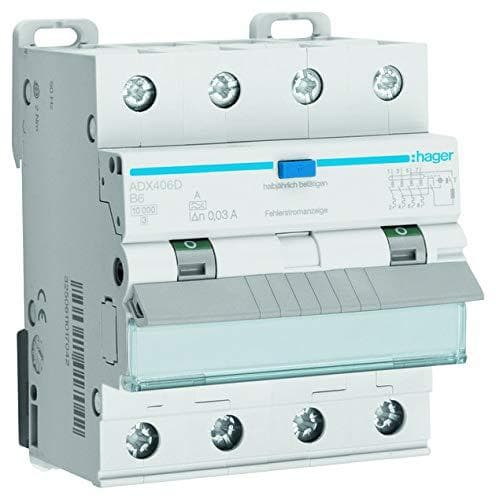 HAGER ADX482D RCD 4P 10kA C-32A 30mA A (ADX482D)