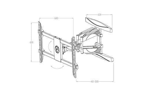 HAGOR BRACKIT L HD 32-55" 30KG 32 - 139,7 cm (55") , VESA 600 - 400 mm, 40 kg, ± 45° (1986)