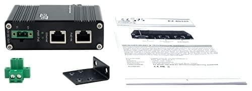 Industriel Ethernet PoE+ Splitter 802.3at, 12VDC/20W,10/100/1000Mbps (EX-60325)