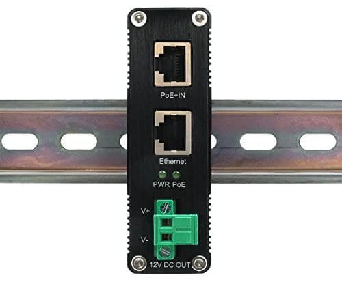 Industriel Ethernet PoE+ Splitter 802.3at, 12VDC/20W,10/100/1000Mbps (EX-60325)