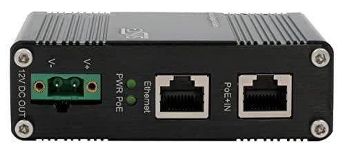 Industriel Ethernet PoE+ Splitter 802.3at, 12VDC/20W,10/100/1000Mbps (EX-60325)