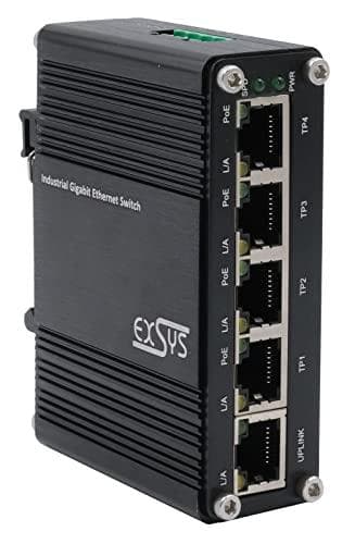 EXSYS GmbH Mini 5-porttinen Ethernet PoE -kytkin – 5*10/100/1000Tx (EX-62020POE)