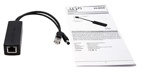 Ethernet PoE+ Splitter 10/100 Mbps 802.3at, 12VDC/2A/24W (EX-60320)