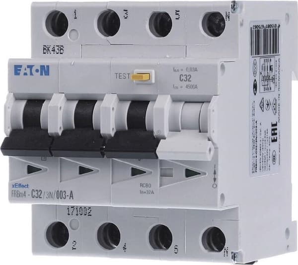 Eaton Electric GmbH RCBO FRBM4-C32/3N/003-A 3-polet 32A 30mA (171002)