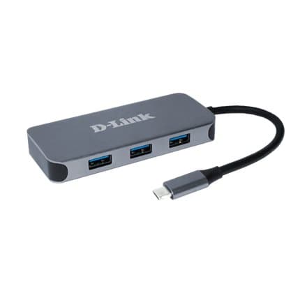 HUB extern D-LINK, porturi 3 x SuperSpeed USB 3.0, 1 x USB-C with data sync & PD 60W, 1xHDMI 4k, 1xRJ-45 Gigabit, conectare prin USB-C, cablu 10 c