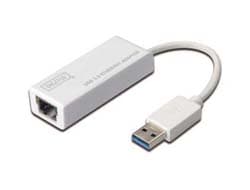 Digitus | USB 3.0 to Gigabit Ethernet Adapter USB-A Male, 10/100/1000 Mbps | DN-3023 | Network Adapter Hvit
