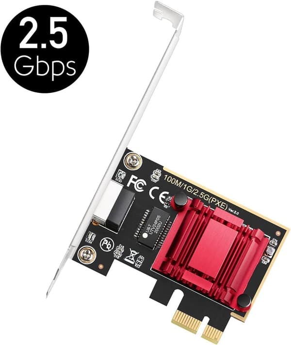 Ethernet Adapter Cudy PE10, PCIe, 10 Mbps/ 100 Mbps/ 1 Gbps/ 2.5 Gbps