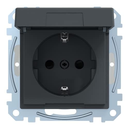 Merten SCHUKO hylsa anth med gångjärnslock IP44 MEG2414-0414 (MEG2414-0414)