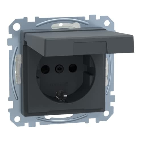 Merten SCHUKO hylsa anth med gångjärnslock IP44 MEG2414-0414 (MEG2414-0414)