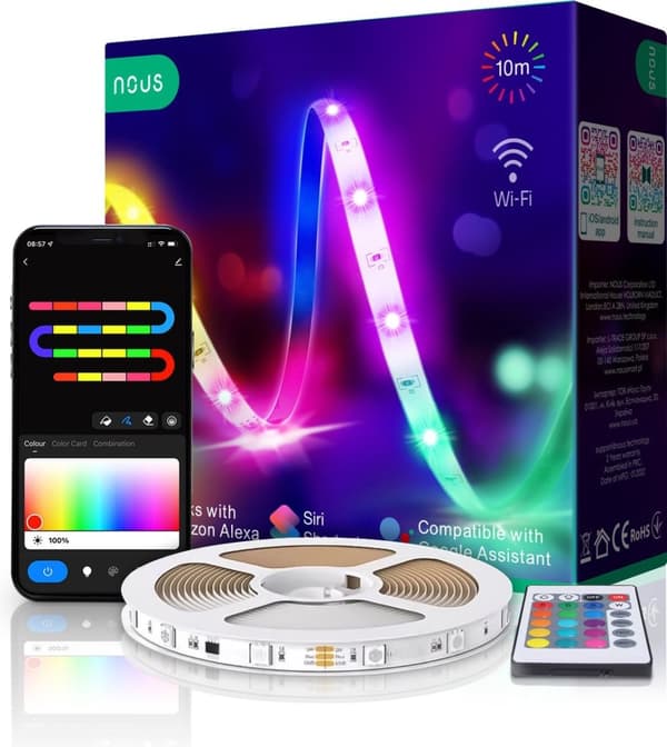 NOUS F2 Smart LED-remsa 10m RGB WIFI
