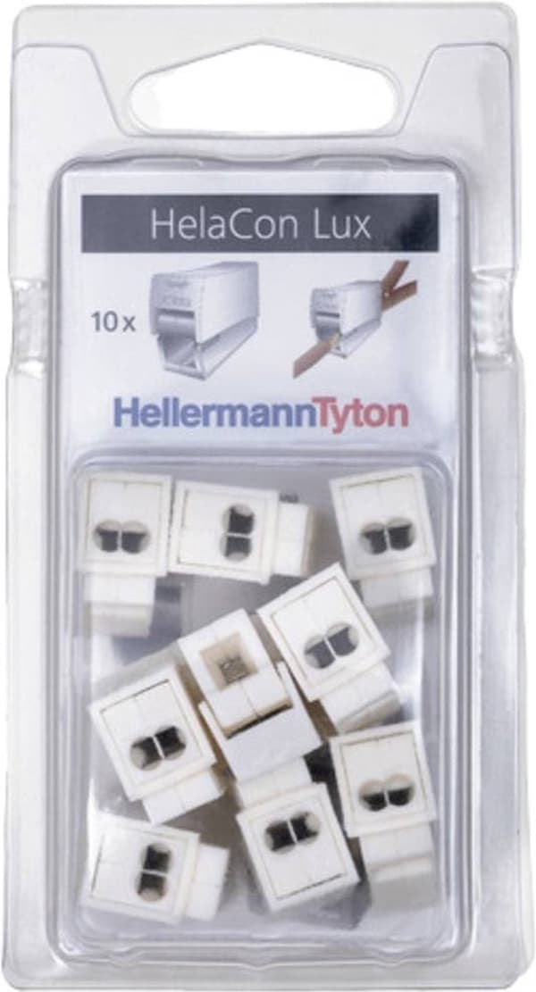 HellermannTyton 148-90058 HECL-2/1-Blister-PA66-WH (10) tilslutningsterminal fleksibel: 0,5-2,5 mm² stiv: 0,