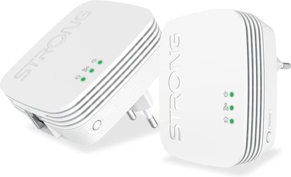 Stærk POWERL600DUOMINI PowerLine netværksadapter 600 Mbit/s Ethernet LAN Hvid 2 stk. Hvid