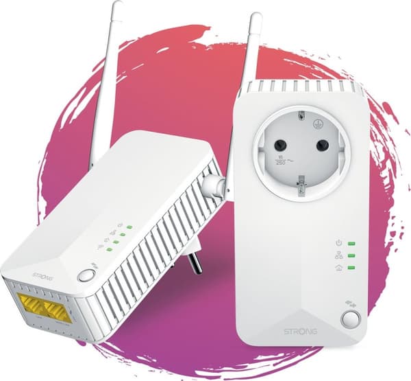 Stærk Powerline 600 Duo EU V2 - Wi-Fi - 600 MBit/s Hvid