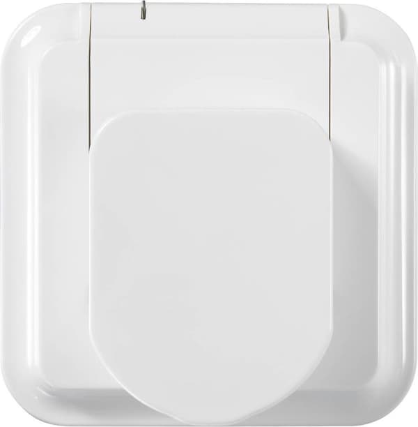 Sygonix SY-5775152 1-vejs jordafledningskontakt (under disk) Børnebeskyttelse IP44 Hvid
