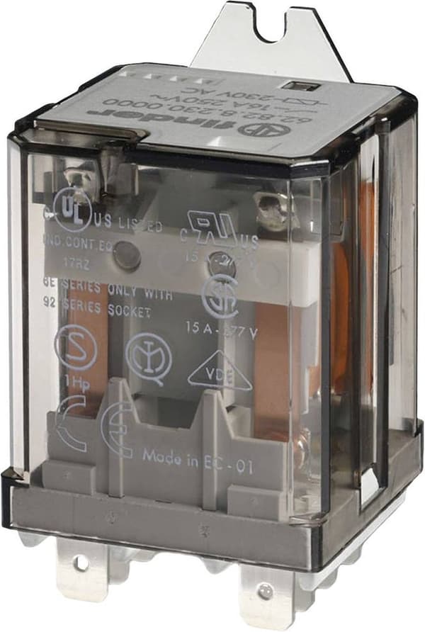 Finder 62.82.8.230.4040 Indstiksrelæ 230 V/AC 16 A 2x skiftekontakt 1 stk.