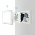 Miniatyrbild 2 av 3: Väggkontakt med 2 USB-portar TooQ 10.35.0010 5V/2.4A Vit 2,4 A