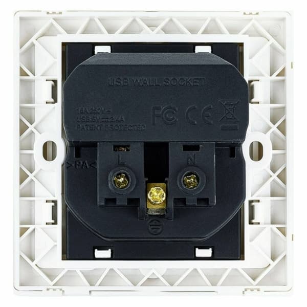 Vægstik med 2 USB-porte TooQ 10.35.0010 5V/2.4A Hvid 2,4 A
