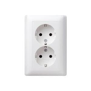 GIRA indsats dobbelt fatningssystem 55, standard 55, E2, event, event clear, event uigennemsigtig, Esprit, ClassiX clean-white (gl (078003) Hvid