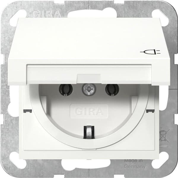 GIRA 445427 SCHUKO KD System 55 ren hvid (445427)