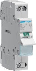 Hager SFL116. Produktens färg: Vit. AC-ingångsspänning: 230 V, AC-ingångsfrekvens: 50,60 Hz, nominell strömutgång: 16 A. Bredd: 17,5 mm, djup: 68 mm,