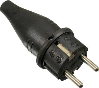 as - Schwabe 60412 beskyttelseskontaktstik massiv gummi 230 V sort IP44 (60412)