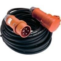 as - Schwabe stærkstrømsforlænger - 400 V / 32 A CEE stik & CEE kobling - 10 m forlængerkabel 5-polet inkl. beskyttelseshætte - IP44 - Made in Germany
