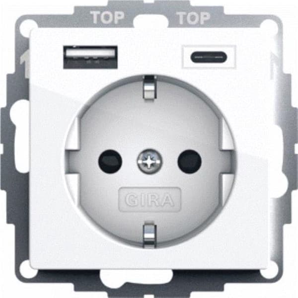 GIRA WCD RA SH SYS55 USB WHITE Standard 55, E2, Event, Event Clear, Event Opaque, Esprit, ClassiX Insert