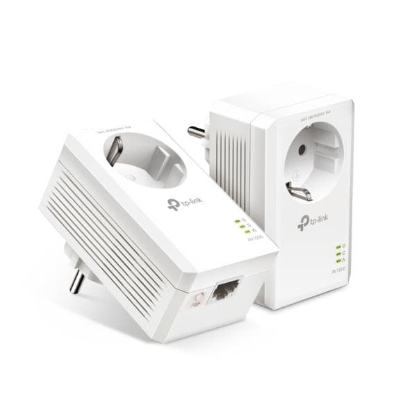 TP-Link TL-PA7019P KIT AV1000 gigabitin verkkosovitin pistorasialla (1x gigabit-portti, plug and play, energiaa säästävä, yhteensopiva kaikkien yleist Valkoinen