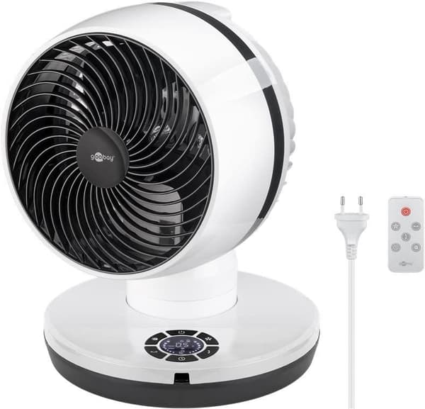 Goobay 22.90cm (9") 3D floor fan with remote control and timer (59515)