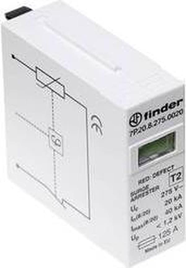 Finder 7P.20.8.275.0020-1 Varistor-Schutzmodul Kytkettävä ylijännitesuoja Ylijännitesuoja: Jakorasia 20 kA 1 kpl