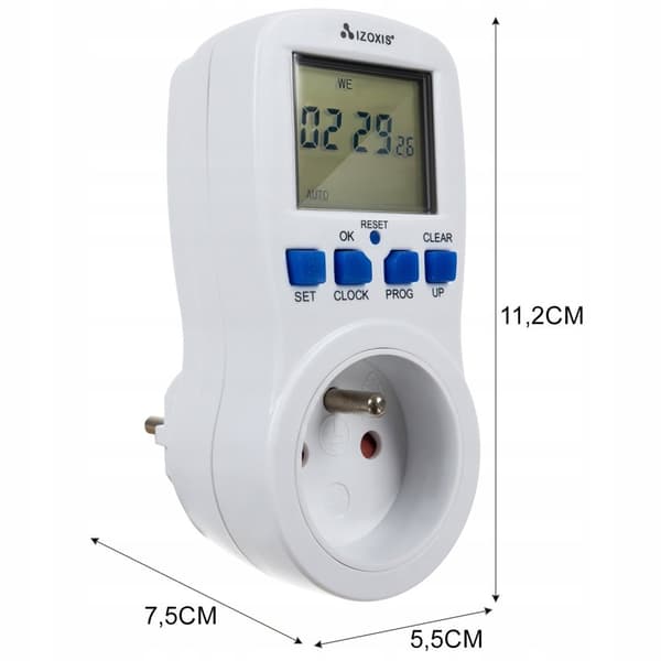 Timer for stikkontakter - 3 680 W - Hvit