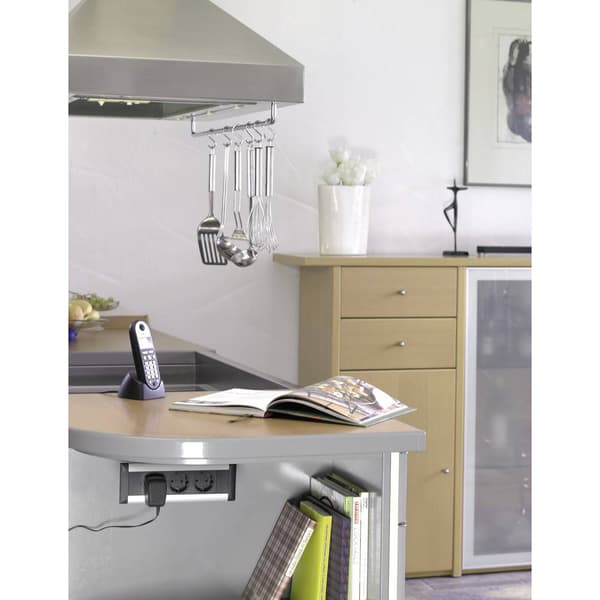 EVOline 159610001000 Grenuttag 3x Aluminium, Svart Skyddskontakt 1 st