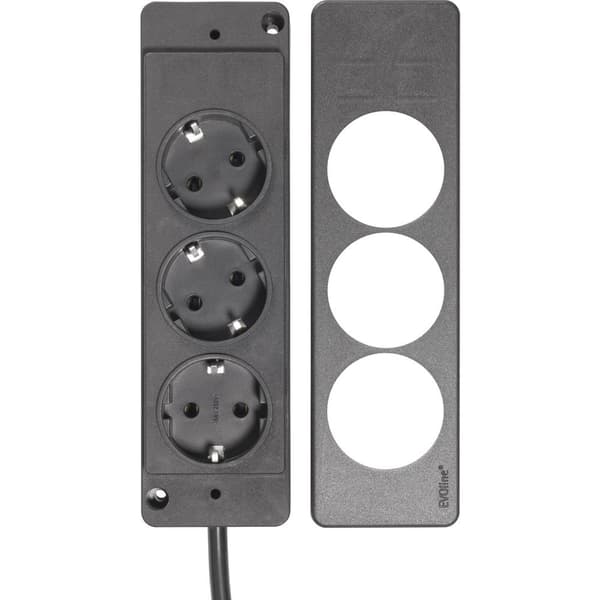 EVOline 151000156100 Grenuttag 3x Svart Skyddskontakt 1 st