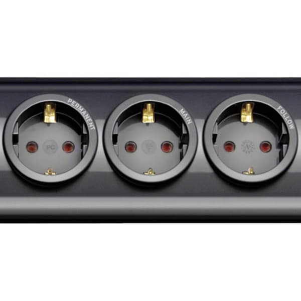Brennenstuhl 1153300477 Main-Follow 7x Svart Skyddskontakt 1 st