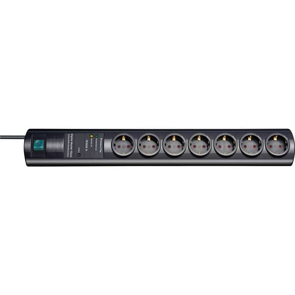 Brennenstuhl 1153300477 Main-Follow 7x Svart Skyddskontakt 1 st