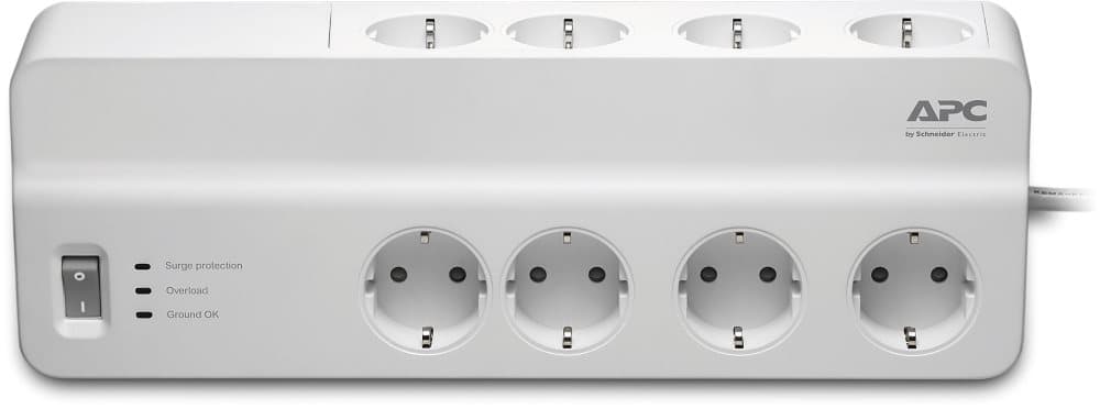 APC SurgeArrest Essential - Överspänningsskydd - AC 230 V - 2300 Watt - utgångskontakter: 8 - Tyskland - vit
