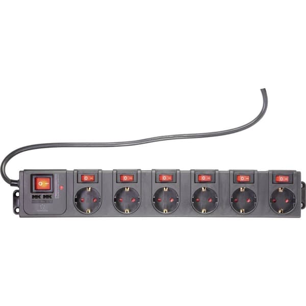 Renkforce RF-3313344 Grenuttag med överspänningsskydd Svart Skyddskontakt 1 st