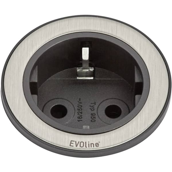 EVOline 159280001100 Förgreningsdosa för inbyggnad 1x Rostfritt stål, Svart 1 st