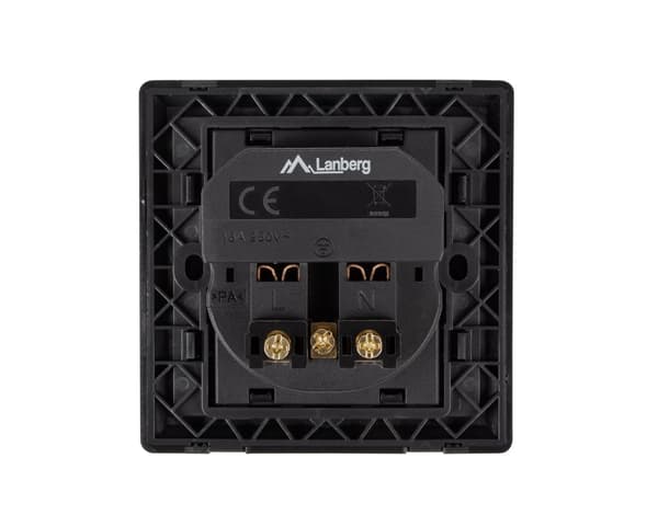 AC Stikkontakt med 2 USB Porter - Svart