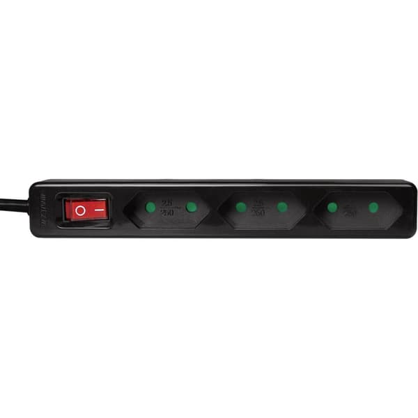 LogiLink LPS230B Förgreningsdosa med brytare 3x Svart Konturplugg 1 st