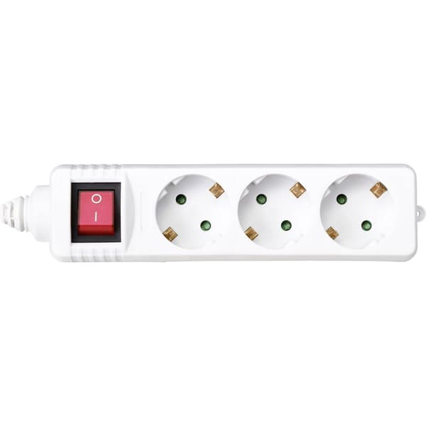 Sygonix BT-2372210 Förgreningsdosa med brytare 3x Vit 1 st