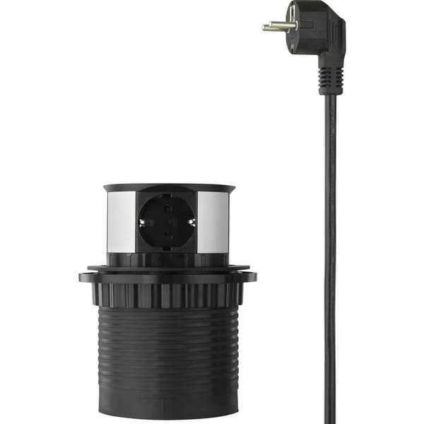Sygonix SY-4780156 Kontaktpelare Svart, Silver Skyddskontakt 1 st
