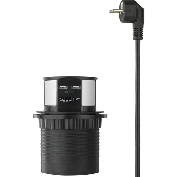 Sygonix SY-4780156 Kontaktpelare Svart, Silver Skyddskontakt 1 st
