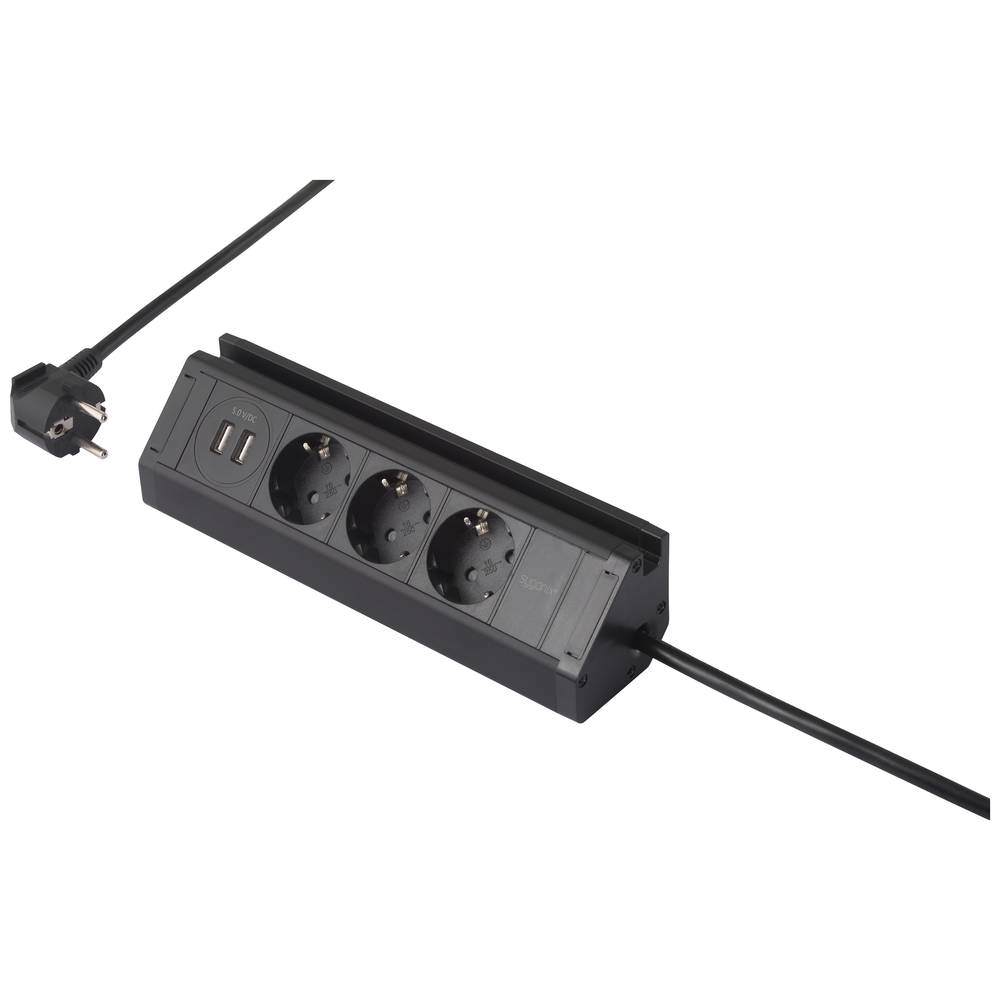 Sygonix SY-5083156 Bordskontaktdosa Svart Skyddskontakt