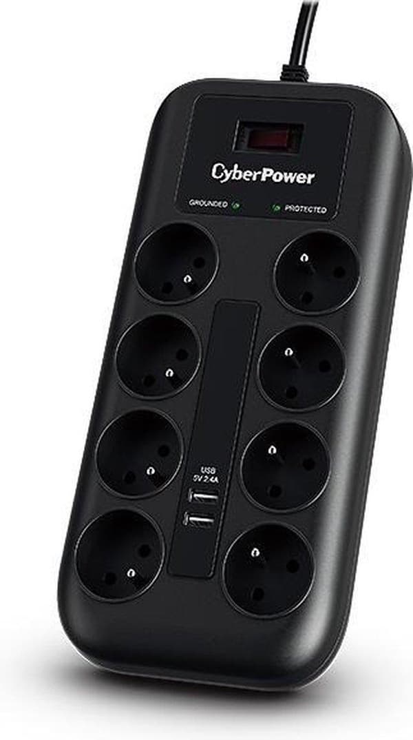 CyberPower Tracer III P0820SUF0-FR ylijännitesuoja musta 8 AC pistorasia(a) 200 - 250 V 1,8 m